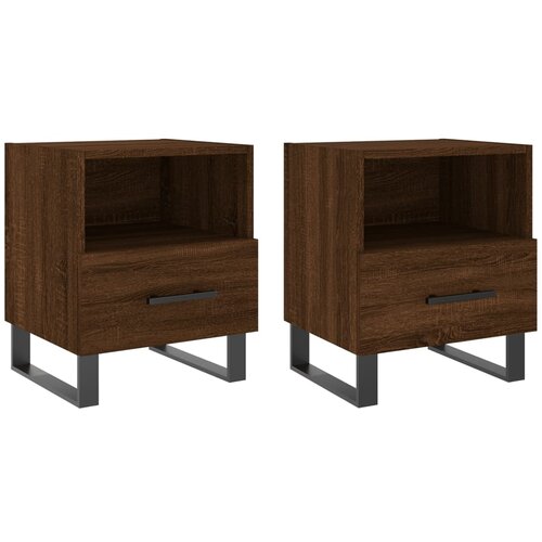 Maison Chic Dvo delni komplet Nočne omarice - Nočne mize rjavi hrast 40x35x47,5 cm inženirski les, (21688513) Slike
