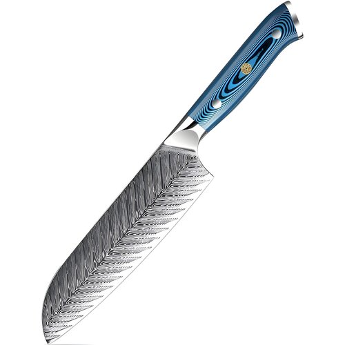 IZMAEL Damaskasti kuhinjski nož TU-37504 - Santoku / Plava Cijene