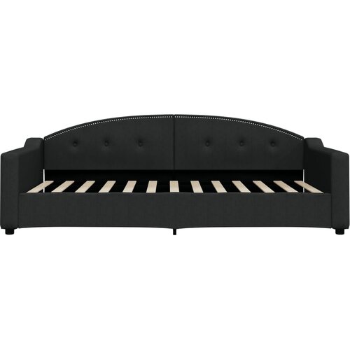  Dnevni krevet s madracem crni 100 x 200 cm od tkanine Slike