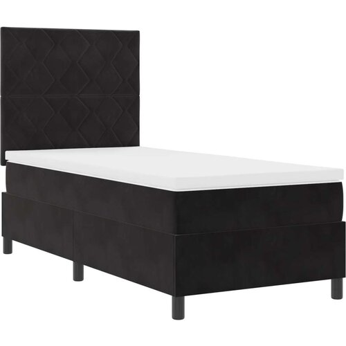 VidaXL Box Spring Krevet s Du&amp;scaron;ekom Crni Jednostruki Bar&amp;scaron;un Slike