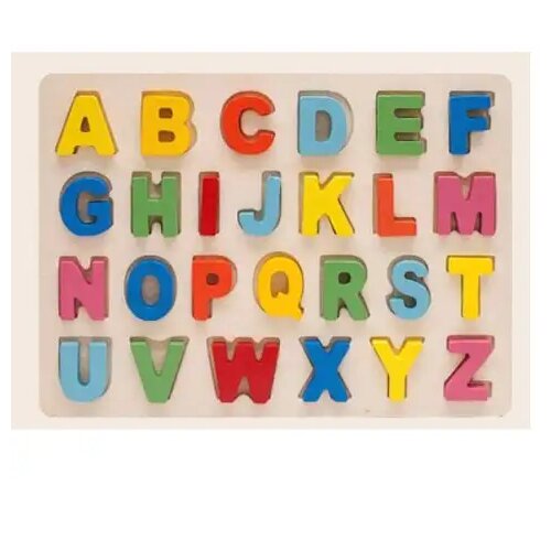 Magic Toys Drvena slova ABC u šarenom obliku slagalica Cene