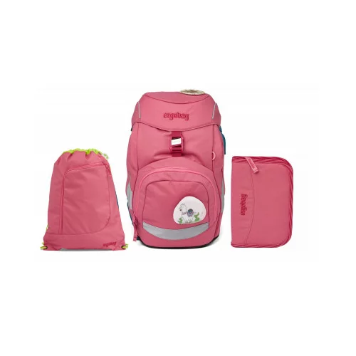 Ergobag Šolski komplet prime - Eco pink - nahrbtnik + peresnica + športna vreča
