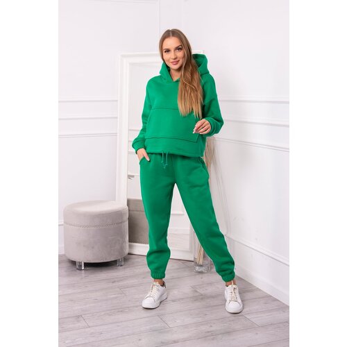 Kesi insulated set with sweatshirt with bottom tie green Slike