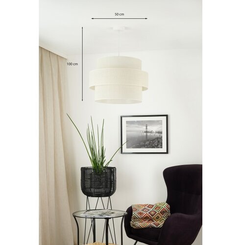  Brilagi - Visilica na sajli SPACE YUTE 1xE27/15W/230V prečnik 50 cm krem/bela Slike