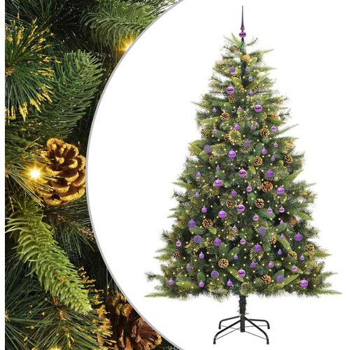 vidaXL Umjetno zložljivo božićno drevo s stožci Zelena 240 cm, (5000065758) Cene