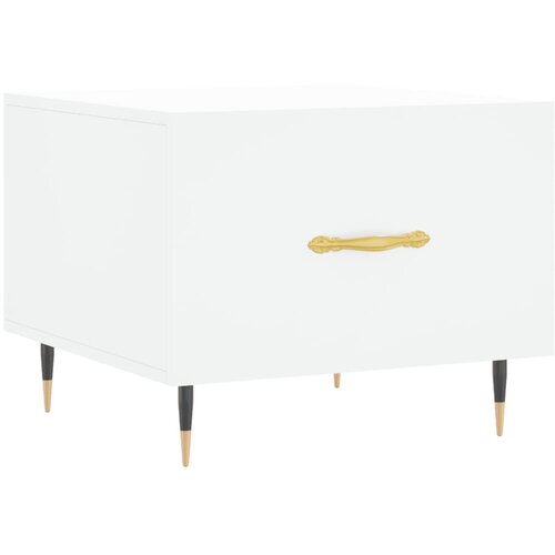 Maison Chic Klubska mizica - kavna mizica - Nizka mizica bela 50x50x40 cm inženirski les, (21753820) Slike