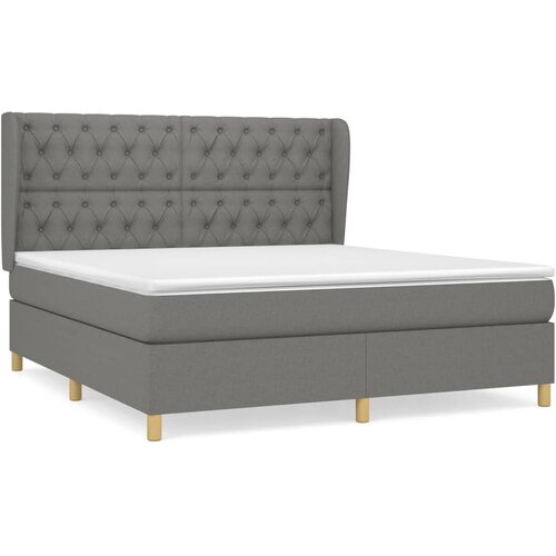 Maison Chic Box spring postelja - Vzmetna postelja z vzmetnico temno siva 160x200 cm blago SL8193, (21900728) Cene