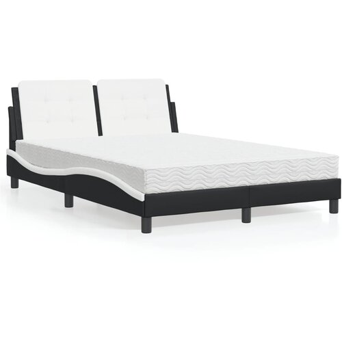 vidaXL Krevet s madracem crno-bijeli 140 x 190 cm od umjetne kože Cijene
