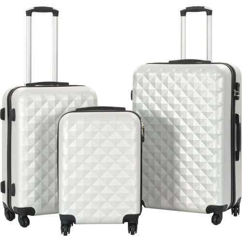 vidaXL 3-dijelni set čvrstih kovčega svjetlosrebrni ABS Cijene
