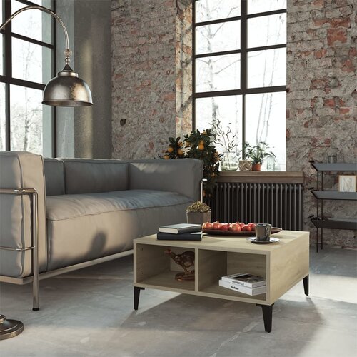 The Living Store Klubska mizica sonoma hrast 60x60x30 cm iverna plo&amp;scaron;ča - Klubska Mizica, (21574594) Slike