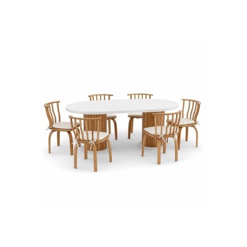 Hanah home Set Trpezarijski sto i 6 stolica Bohemian Round Italian 7 Slike