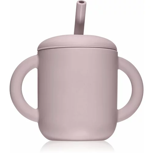 Mushie Training Cup with Straw skodelica s slamico Soft-lilac 175 ml