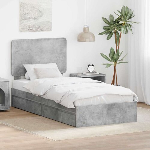  Okvir za krevet s ladicama Betonski sivi 90 x 190 cm Cene