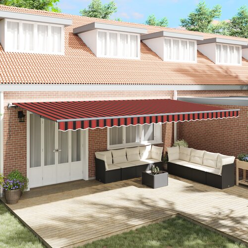 vidaXL Avtomatska retraktilna tenda oranžna in rjava 600x300 cm Cene