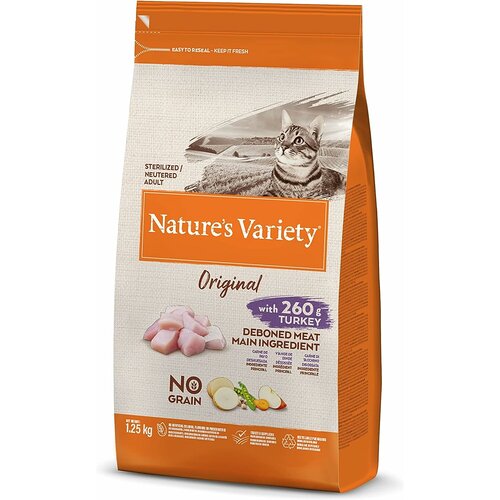 Nature's Variety suva hrana za sterilisane mačke sa ukusom ćuretine original no grain 1.25kg Slike