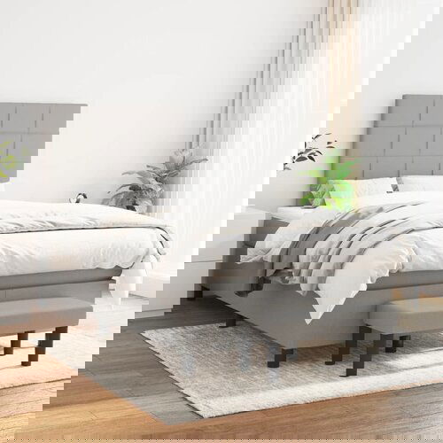 The Living Store Box spring postelja z vzmetnico svetlo siva 120x200 cm blago - Box Spring Postelja, (21438554) Slike