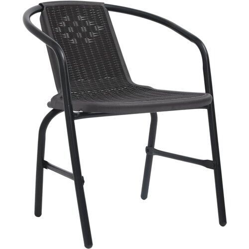 Maison Chic Vrtni stoli - Stol za vrt 6 kosov plastični ratan in jeklo 110 kg JS1700, (21877198) Slike