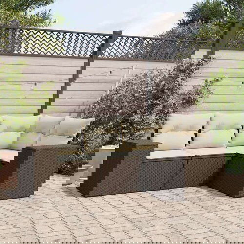  4-dijelni set vrtnih sofa od poliratana s jastucima smeđi Cijene