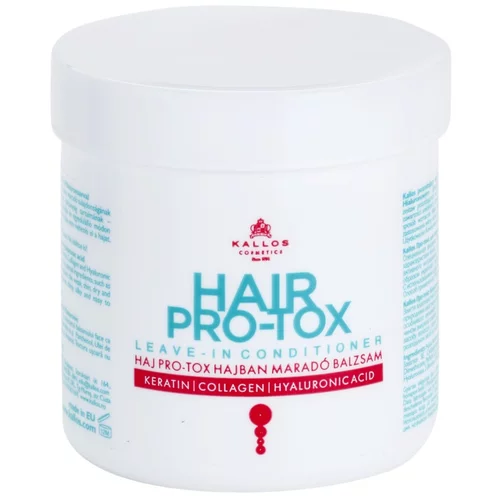 Kallos Cosmetics hair pro-tox leave-in conditioner regenerator za suhu i oštećenu kosu bez ipiranja 250 ml za žene