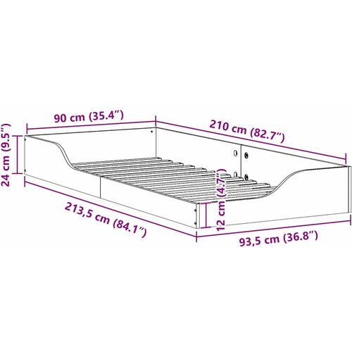  Krevetna konstrukcija Vosak smeđa 90 x 210 cm Slike