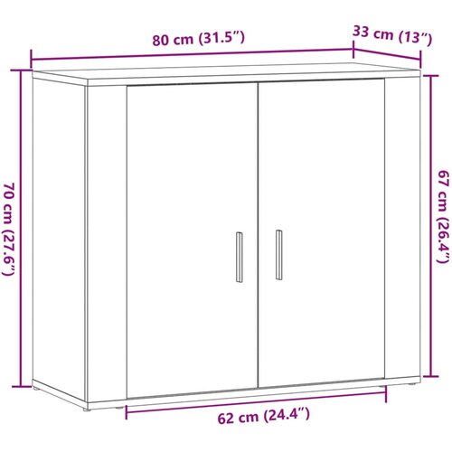  Komoda boja starog drva 80 x 33 x 70 cm od konstruiranog drva Slike