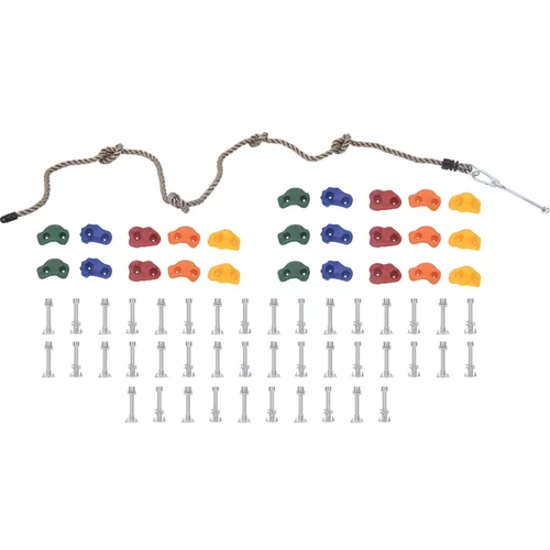 vidaXL Plezalni oprimki z vrvjo 25 kosov večbarvni