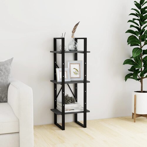 vidaXL Knjižna omara 3-nadstropna siva 40x30x105 cm trdna borovina Cene
