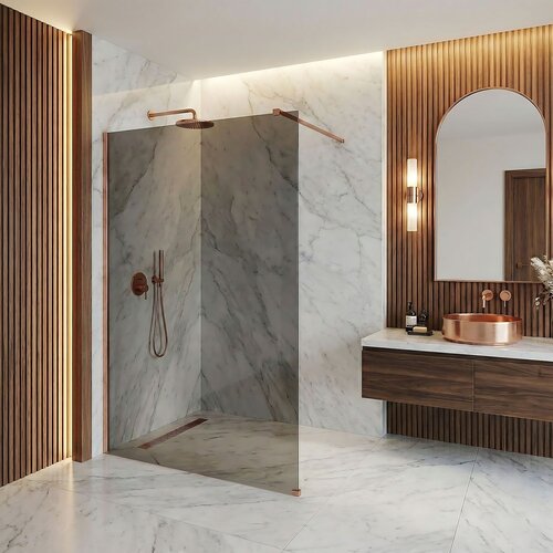 Rea Stena za prhanje Flexi Grey / Brush Copper 110 Cene