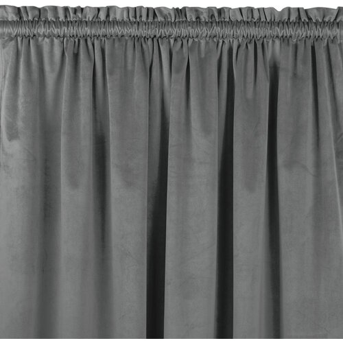  Curtain VILA color graphite style classic 5 cm pole pocket with 3 cm fringe velvet 200x300 HOMEDE Slike