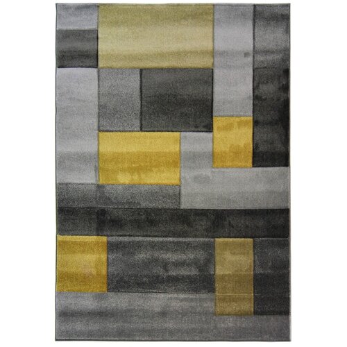 Flair Rugs Sivo-rumena preproga Cosmos, 120 x 170 cm Slike