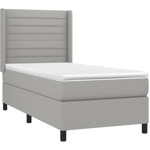  box spring s madracem LED svjetlosivi 90x190 cm tkanina Slike
