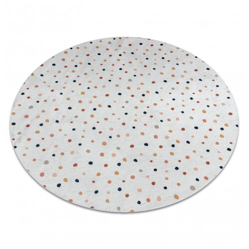 RugsX BAMBINO 47890 krog pralna preproga Pike za otroke protizdrsna - belo / rjava cercle 160 cm, (5000175274) Cene