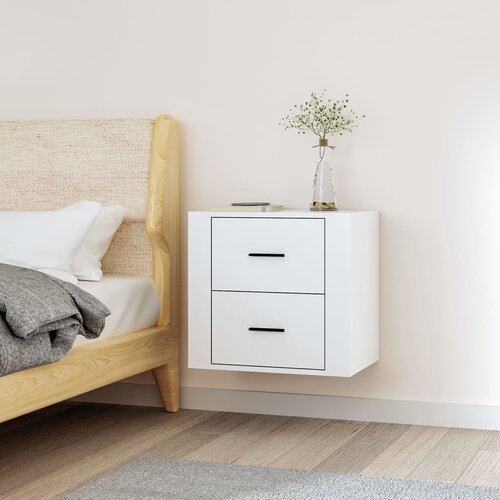 vidaXL Stenska nočna omarica bela 50x36x47 cm Cene