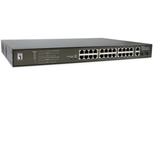 Level One Switch 24x FE FGP-2831 2xGE 2xGSFP 19“ 390W 24xPoE+ Cene