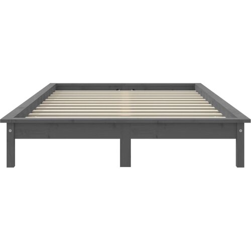 Okvir za krevet sivi 140x190 cm od masivnog drva Slike