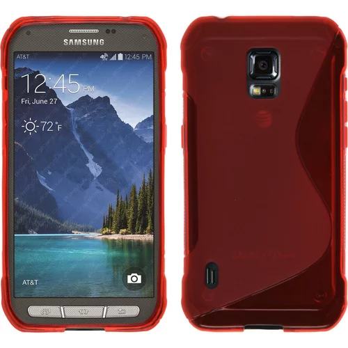 Gumijasti / gel etui S-Line za Samsung Galaxy S5 Active G870 - rdeči