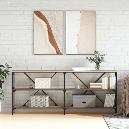 VidaXL Konzolni stol boja hrasta sonome 180x30x75 cm od drva i željeza Slike