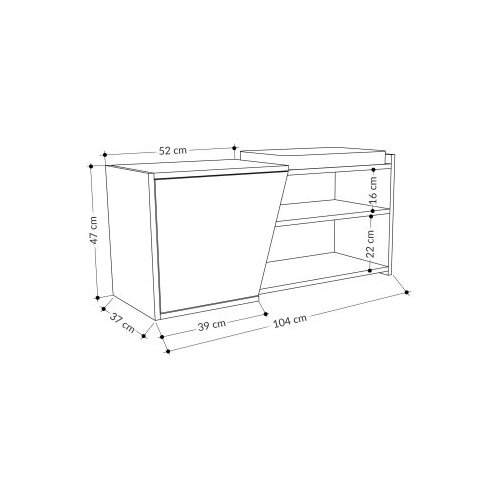 Hanah home cipelarnik fiona bench anthracite white Slike