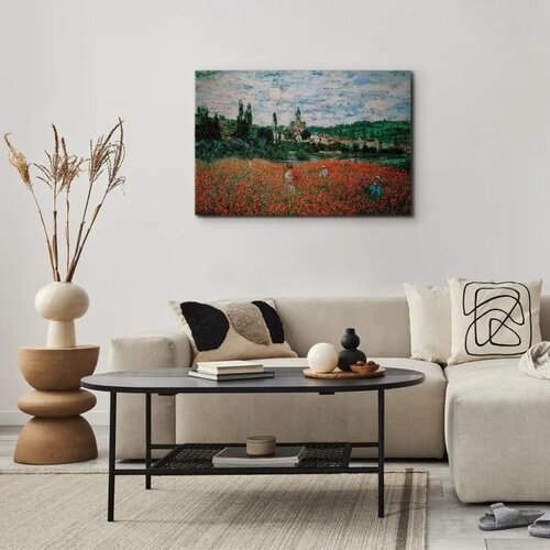  Slika - Claude Monet &amp;ndash; Poppy Field near V&amp;eacute;theuil 90x60 Akustična Slike