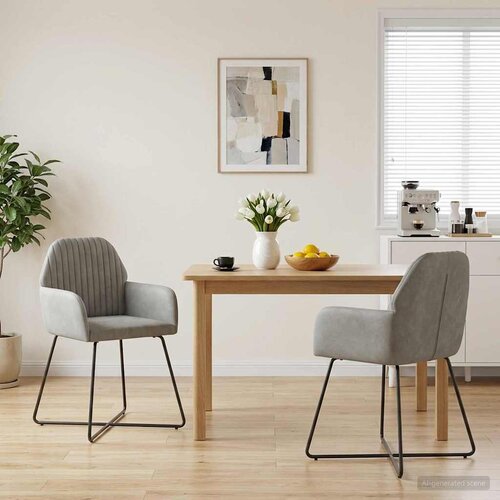  Trpezarijske stolice 2 pcs Bar&amp;scaron;un Svjetlosiva 55 x 50 x 84 cm Slike