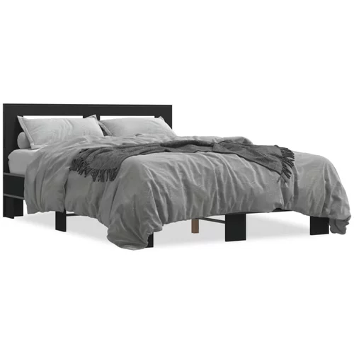 vidaXL Okvir kreveta crni 120 x 200 cm od konstruiranog drvo i metal