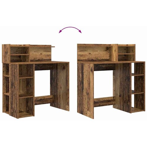  Stol s policom Staro drvo 90 x 48 x 101,5 cm Konstruirano drvo Slike