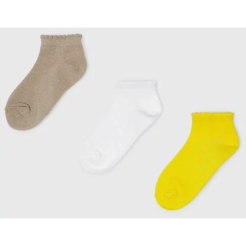 Mayoral Dječje čarape 3-pack boja: žuta