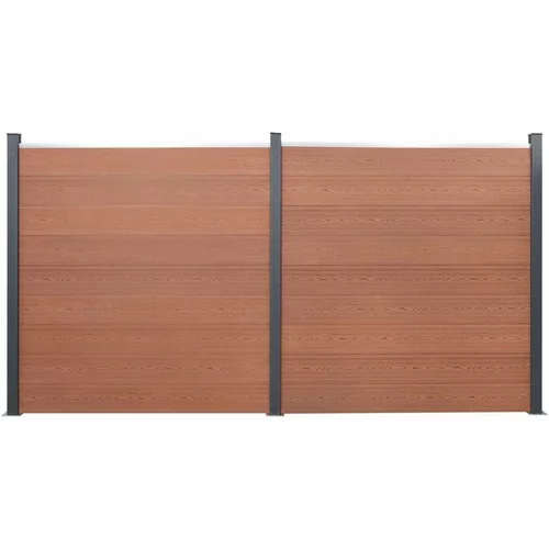  Set panela za ogradu smeđi 353x186 cm WPC