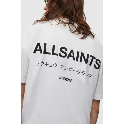 AllSaints Bombažna kratka majica črna barva