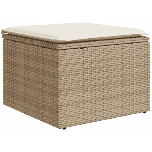 Maison Chic Vrtni stolček - Vrtni stoli z blazino bež 55x55x37 cm poli ratan JS810, (21877988) Slike