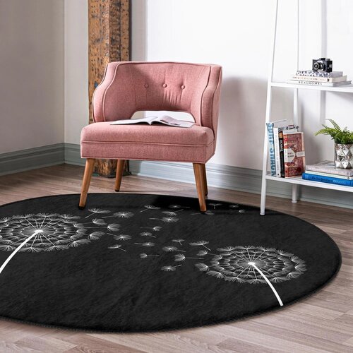 Mila Home Crni periv/pogodan za robotski usisavač okrugli tepih &amp;oslash; 120 cm Comfort &amp;ndash; Slike