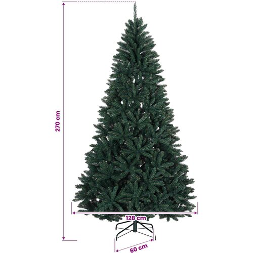  Umjetno božićno drvce s nogom 270 cm PVC Tamnozelena Slike