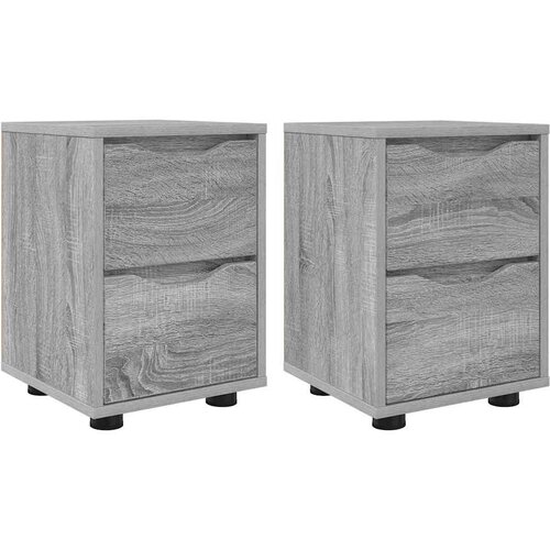  Noćni ormarići s ladicama 2 pcs Siva Sonoma 30,5 x 30 x 43 cm Slike