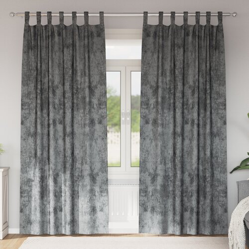VidaXL Velvet zavese 2 kosa z luknjicami siva 260x140 cm Slike